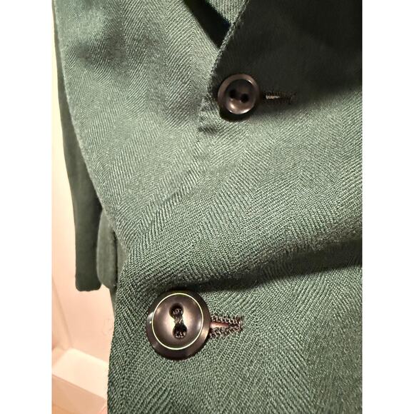 Oxxford Clothes Connolly's Cashmere Suit Jacket Dark Green Herringbone Sz 42 JL - Picture 6 of 16